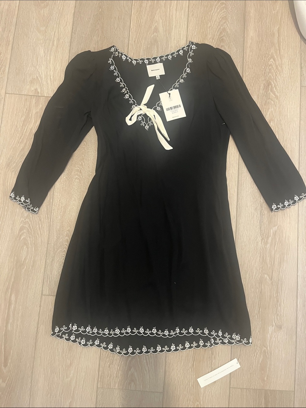 Reformation Posey NWT black mini dress - Picture 2 of 3